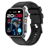 SMARTECH SmartWatch cu EKG, Ritm Cardiac, Temperatura Corporala, Nivel Oxigen, HRV, Tensiune Arteriala, Calculator, Asistent Vocal Inteligent AI, Apel