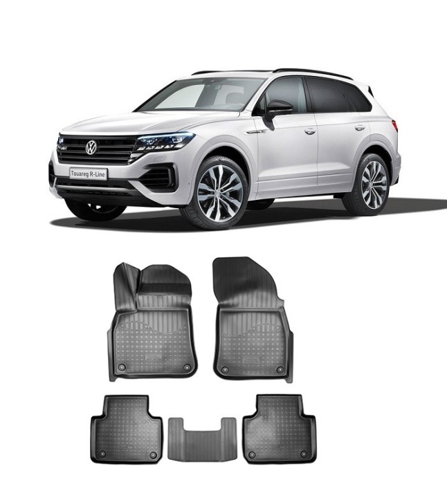 Set covorase auto cauciuc VOLKSWAGEN TOUAREG III 3D (2018 - 2021) - 5 buc