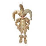 Cumpara ieftin Figurina Elf textil auriu bej 14x10x38 cm