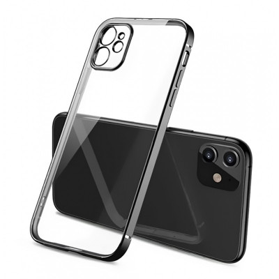 Husa TPU OEM pentru Apple iPhone 11, Imitatie Design Iphone 12, Neagra foto