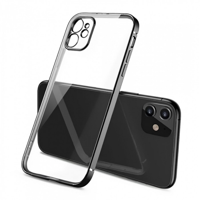 Husa TPU OEM pentru Apple iPhone 11, Imitatie Design Iphone 12, Neagra