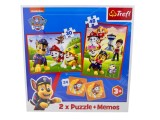 Puzzle Paw Patrol 2 in 1 cu memos pentru copii Trefl