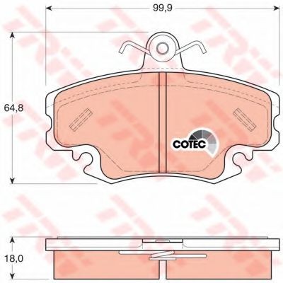 Set placute frana,frana disc RENAULT CLIO I (B/C57, 5/357) (1990 - 1998) TRW GDB1332