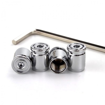 Set capacele valva auto, cilindrice, universale, anti furt, argintii foto