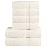 VidaXL Set de prosoape premium SOLUND, 6 piese, crem, 600 g/m&sup2;