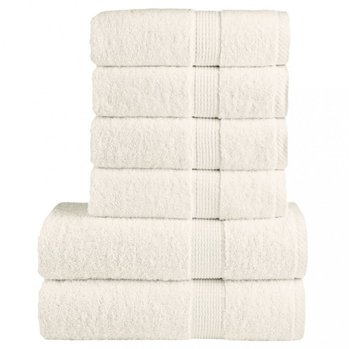 Set de prosoape premium SOLUND, 6 piese, crem, 600 g/m&sup2;