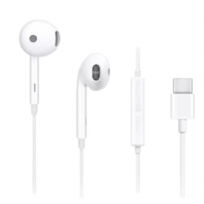 Casti in ear, Earbuds, mufa USB-C, Pentru Samsung/Huawei/Xiaomi/iPad/Iphone, Microfon incorporabil, Alb foto