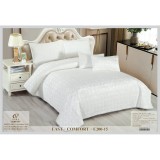 Cumpara ieftin Cuvertura de pat si 4 Fete de Perna din Catifea, Matlasata, 220 x 240 cm, Set 5 piese, Alb Perlat - EAT298