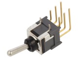 Comutator basculant DPDT ON-ON, 0,1A/28VAC, 0,1A/28VDC
