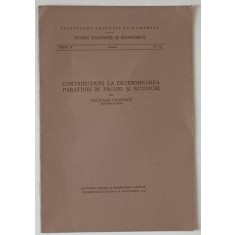 INSTITUTUL GEOLOGIC AL ROMANIEI , CONTRIBUTIUNI LA DETERMINAREA PARAFINEI IN PACURI SI BITUMURI de MILTIADE FILIPESCU , 1939