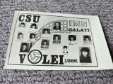 Fotografie originala prezentare echipa volei feminin CSU IMN Galati, 1986 (Crina Rauta, Speranta Gaman, Daniela Dinica etc)