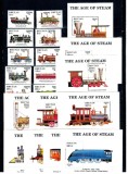 Bhutan 1990 - Locomotive, trenuri, cai ferate, serie incompleta si 10 colite neuzate