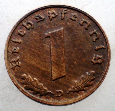 2.523 GERMANIA WWII 1 REICHSPFENNIG 1939 D foto