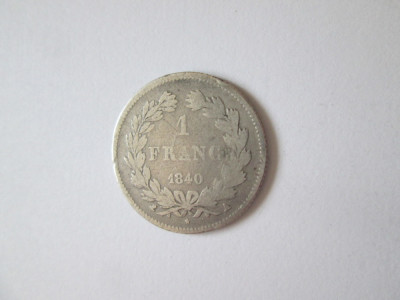 Rara! Franta 1 Franc 1840 A(Paris) argint Louis Philippe I foto