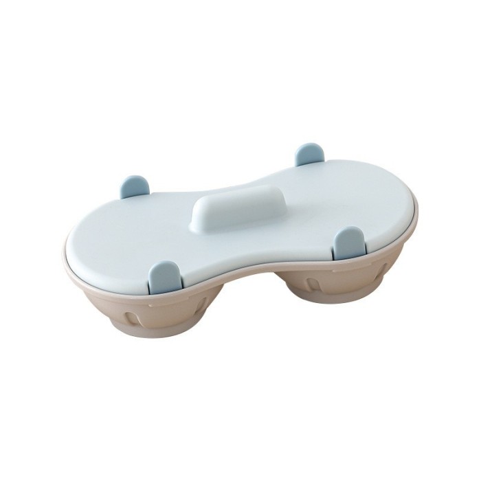 Recipient din Plastic Flippy, pentru PRegatit Oua la Microunde, 2 vase, Albastru