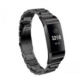 Curea metalica Edman 3Z pentru Fitbit Charge 3 / 4, Negru