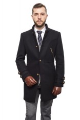 Palton barbati slim negru B132