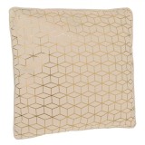 Pernă Decorativă Ecru, Velvet, 45x45 cm, Detalii Aurii, Oem