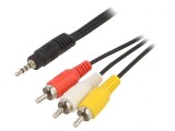 Cablu Audio Jack 3.5mm la RCA 2m Negru, Gembird