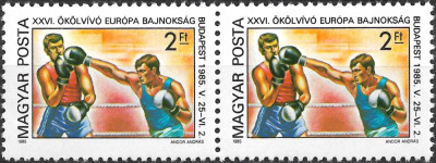 Ungaria - 1985 - Campionatele Europene de Box - pereche - serie neuzată (T494) foto