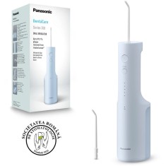 Irigator bucal Panasonic EW-DJ26-A303, aprox. 590kPa presiune apa, 5 trepte de presiune, portabil, 2duze incluse, Capacitate rezervor 200ml, Albastru