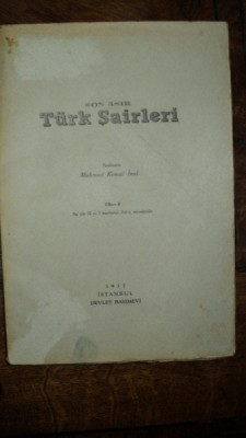 Poeti turci, Caiet 4 Mahmud Kemal Inal, Istanbul 1937 foto