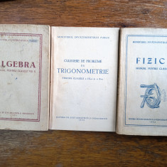 Lot 3 manuale Algebra, Trigonometrie si Fizica anii 50 / R8P3S