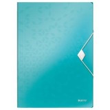 Mapa cu elastic Leitz WOW, PP, A4, 150 coli, turcoaz