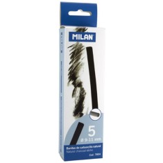 Mina din Carbune Natural MILAN, 9-11 mm, 5 Buc/Set, Carbune de Desen, Carbune pentru Schite, Carbune pentru Desen, Carbune Natural Desen, Carbune pent foto