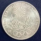 (A1055) MONEDA DIN ARGINT GERMANIA - 10 MARK 1972, LIT. G, OLIMPIADA DE LA MUNCHEN, Europa