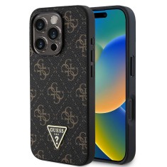 Husa originala Guess iPhone 16 Pro Max Hardcase 4G Triangle Metal Logo, negru, GUHCP16XPG4GPK foto