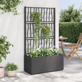 Gossi jardiniera de gradina cu spalier, gri inchis, 80x36x140 cm, pp