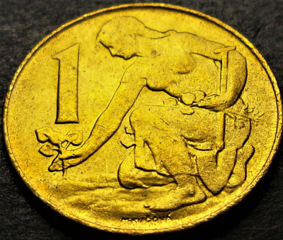 Moneda 1 COROANA - CEHIA, anul 1991 * cod 2001 B = patina frumoasa foto