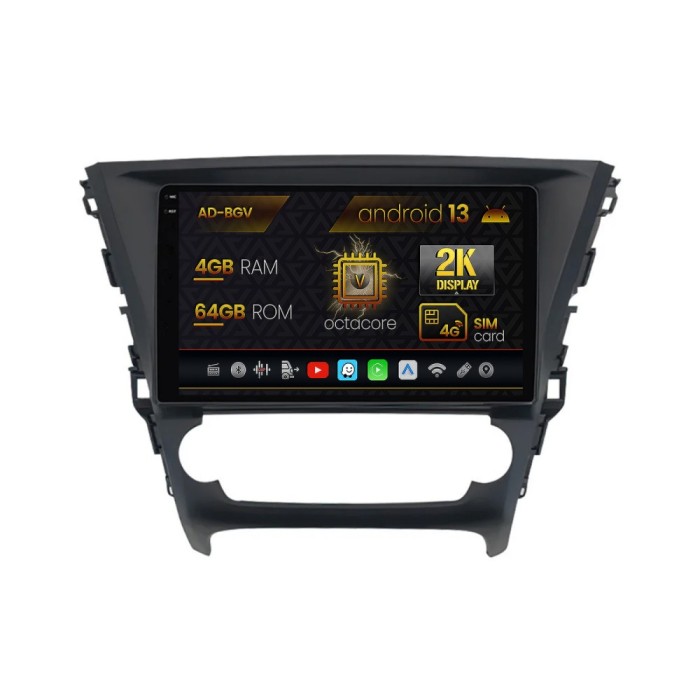Navigatie Toyota Avensis (2015-2018), Android 13, V-Octacore 4GB RAM + 64GB ROM, 10.36 Inch - AD-BGV10004+AD-BGRKIT063