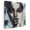Tablou portret acrilic femeie, maro 1329 Tablou canvas pe panza CU RAMA 30x30 cm