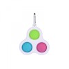 Pop It Breloc Triunghi Multicolor, Jucarie Antistres TikTok, 8cm, Silicon, Ideallstore