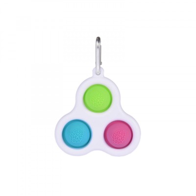 Jucarie antistres, Pop it, model breloc, triunghi, 8 cm, multicolor foto
