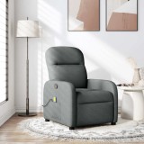 VidaXL Fotoliu de masaj rabatabil, gri &icirc;nchis, material textil
