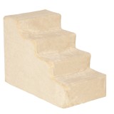 PawHut Scări pentru C&acirc;ini, Scări cu 4 Trepte pentru Canapea cu Husă din Pluș Lavabilă, 44x60x35 cm, Bej