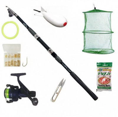 Kit pescuit sportiv cu lanseta windblade 2,4m, mulineta dpr200 foto