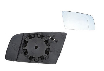 Geam oglinda exterioara cu suport fixare Bmw Seria 5 (E60/E61), 06.2003-06.2010; Seria 6 (E63/E64), 01.2004-07.2010, Dreapta, incalzita; geam asferic foto