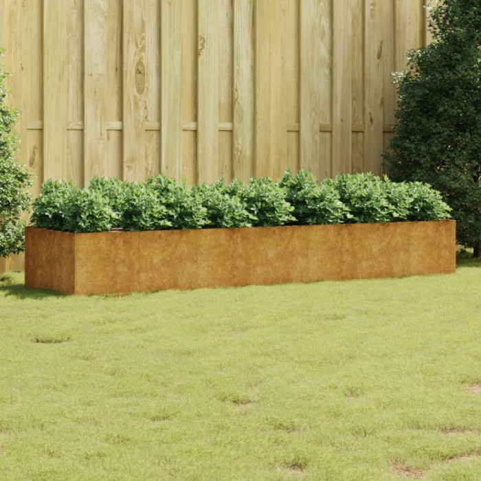 vidaXL Strat &icirc;nălțat de grădină, 280x80x40 cm, oțel corten 824534