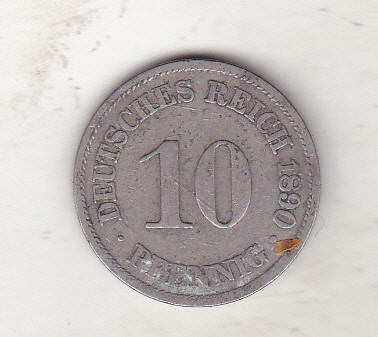 bnk mnd Germania 10 pfennig 1890 A