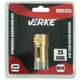 Carota diamantata pentru piatra, gresie si beton 25mm M14 V05125 Verke