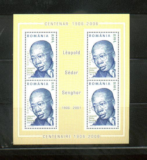 ROMANIA 2006 - CENTENAR LEOPOLD SENGHOR, BLOC, MNH - LP 1714a