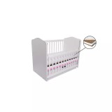 Cumpara ieftin Patut Eurogloria Como Balansoar culisant - Alb cu Roz + Saltea Cocos 10 cm
