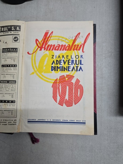 Almanahul ziarelor Adeverul Dimineața 1936