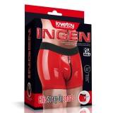 Boxeri Chic Strap-On Ingen Unisex, Wetlook, Rosu, M/L