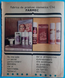 1974 Reclamă Fabrica de cosmetice CLUJ, FARMEC, comunism, epoca aur, 24 x 20 cm