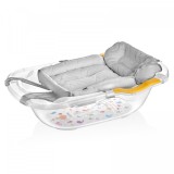 Cumpara ieftin Hamac Cadita Bebe BabyJem Gri, 0+ Luni, Salteluta Baie Sigura, Confortabila, Universal